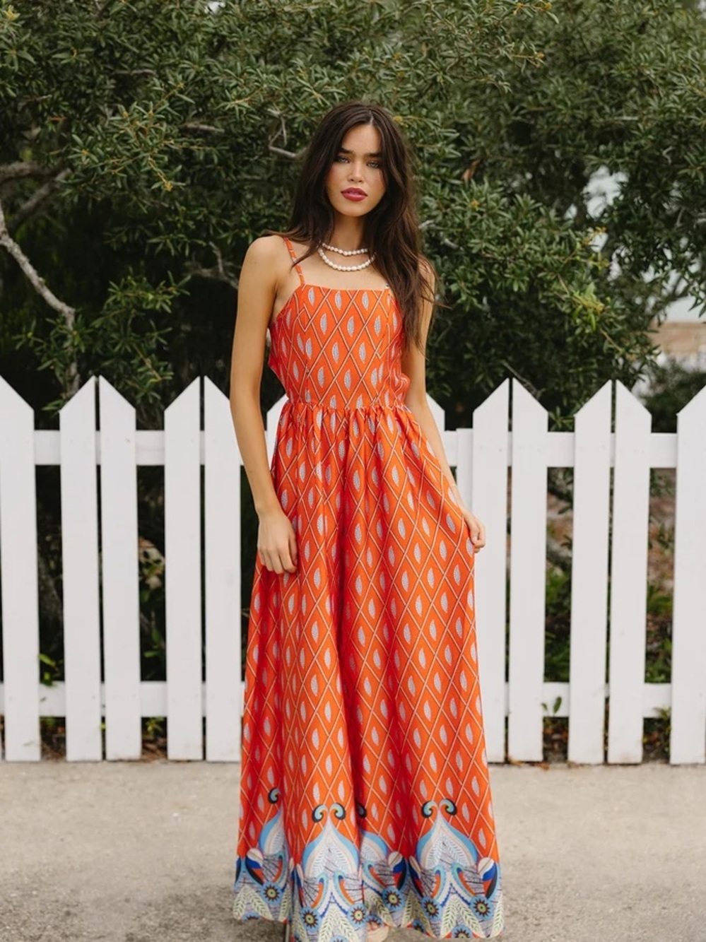 NWT Orange Geometric Jumpsuit